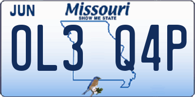 MO license plate OL3Q4P