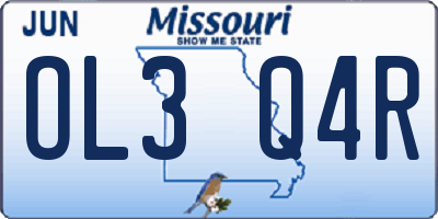 MO license plate OL3Q4R