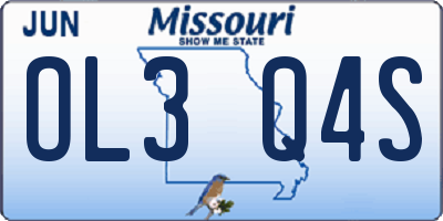 MO license plate OL3Q4S