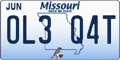 MO license plate OL3Q4T