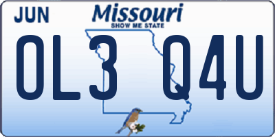 MO license plate OL3Q4U