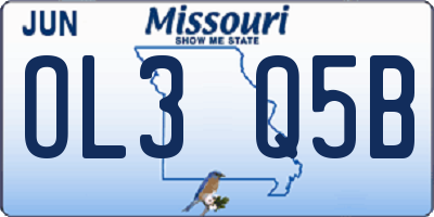 MO license plate OL3Q5B