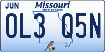 MO license plate OL3Q5N