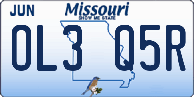 MO license plate OL3Q5R