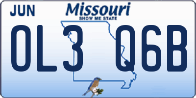 MO license plate OL3Q6B