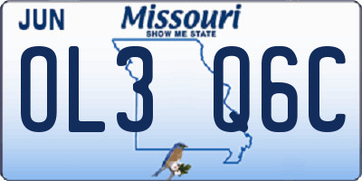 MO license plate OL3Q6C