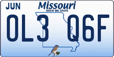MO license plate OL3Q6F