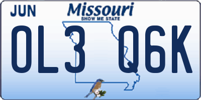 MO license plate OL3Q6K