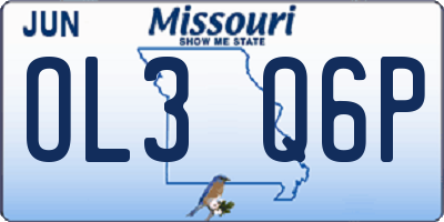 MO license plate OL3Q6P