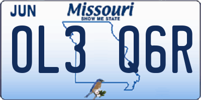 MO license plate OL3Q6R