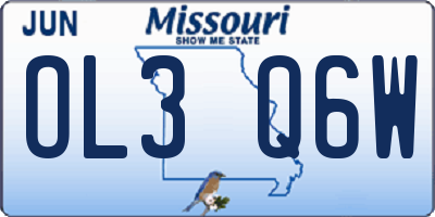 MO license plate OL3Q6W