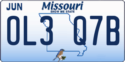 MO license plate OL3Q7B