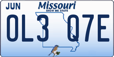 MO license plate OL3Q7E