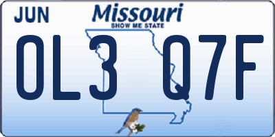 MO license plate OL3Q7F