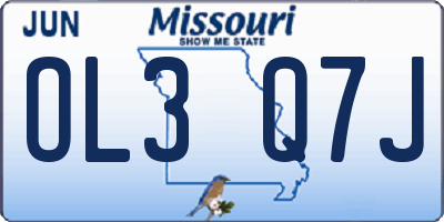 MO license plate OL3Q7J