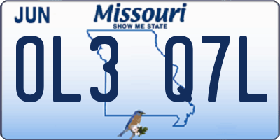 MO license plate OL3Q7L