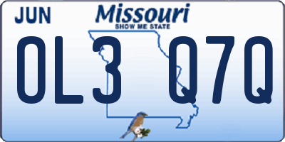 MO license plate OL3Q7Q