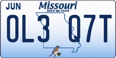 MO license plate OL3Q7T