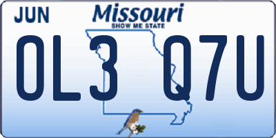 MO license plate OL3Q7U