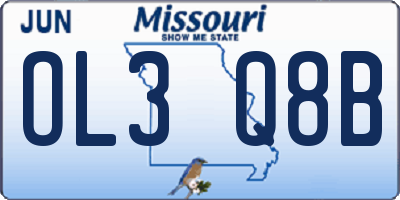 MO license plate OL3Q8B