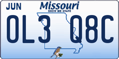 MO license plate OL3Q8C