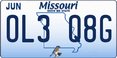 MO license plate OL3Q8G
