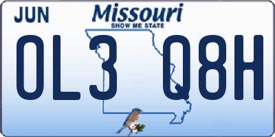 MO license plate OL3Q8H
