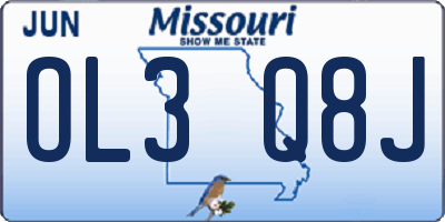MO license plate OL3Q8J