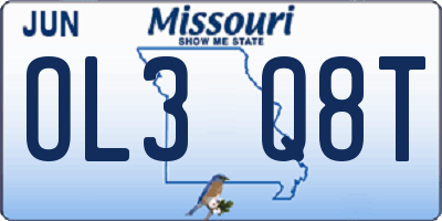 MO license plate OL3Q8T