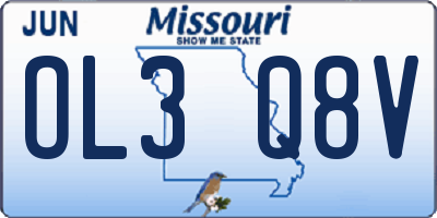 MO license plate OL3Q8V