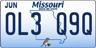 MO license plate OL3Q9Q