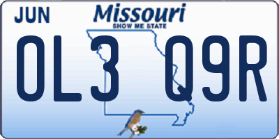 MO license plate OL3Q9R