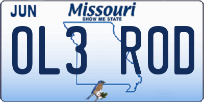 MO license plate OL3R0D