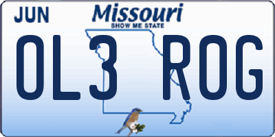 MO license plate OL3R0G
