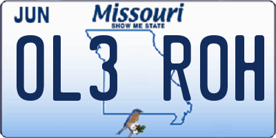 MO license plate OL3R0H