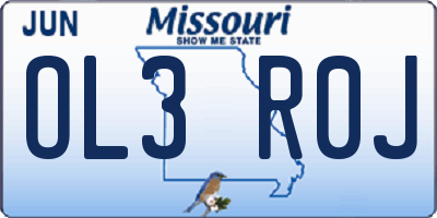 MO license plate OL3R0J