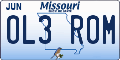 MO license plate OL3R0M