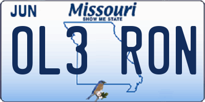 MO license plate OL3R0N