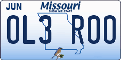 MO license plate OL3R0O