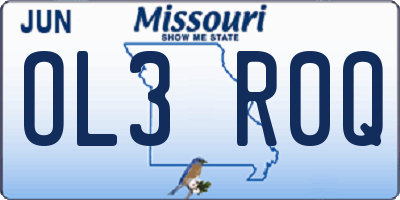 MO license plate OL3R0Q