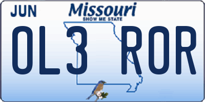 MO license plate OL3R0R