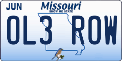 MO license plate OL3R0W