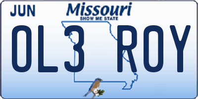 MO license plate OL3R0Y