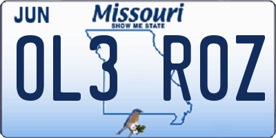 MO license plate OL3R0Z