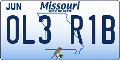 MO license plate OL3R1B