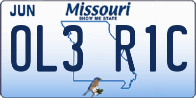 MO license plate OL3R1C