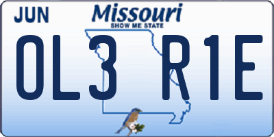 MO license plate OL3R1E