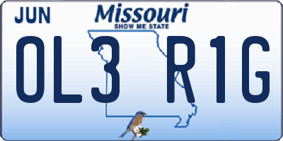MO license plate OL3R1G