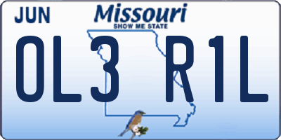 MO license plate OL3R1L