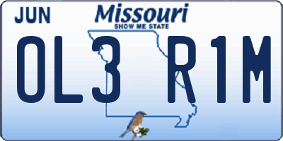 MO license plate OL3R1M